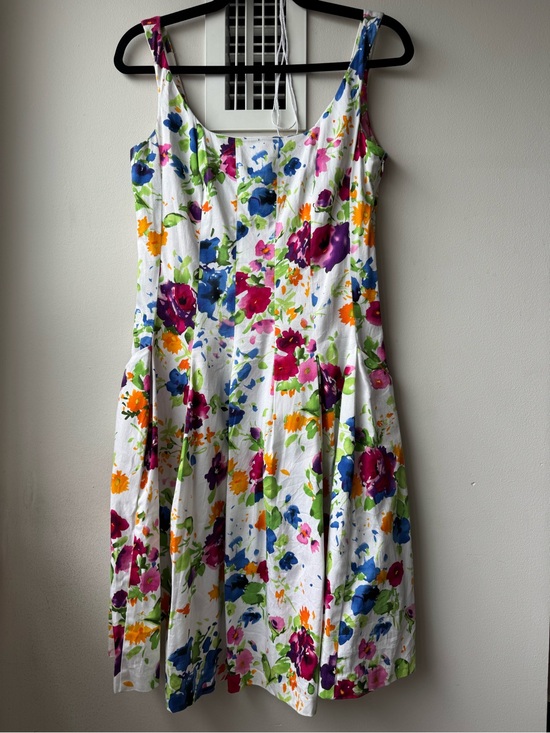 Ralph Lauren Dresses & Skirts - Ralph Lauren White Floral Sundress with Blue, Green & Pink Blooms